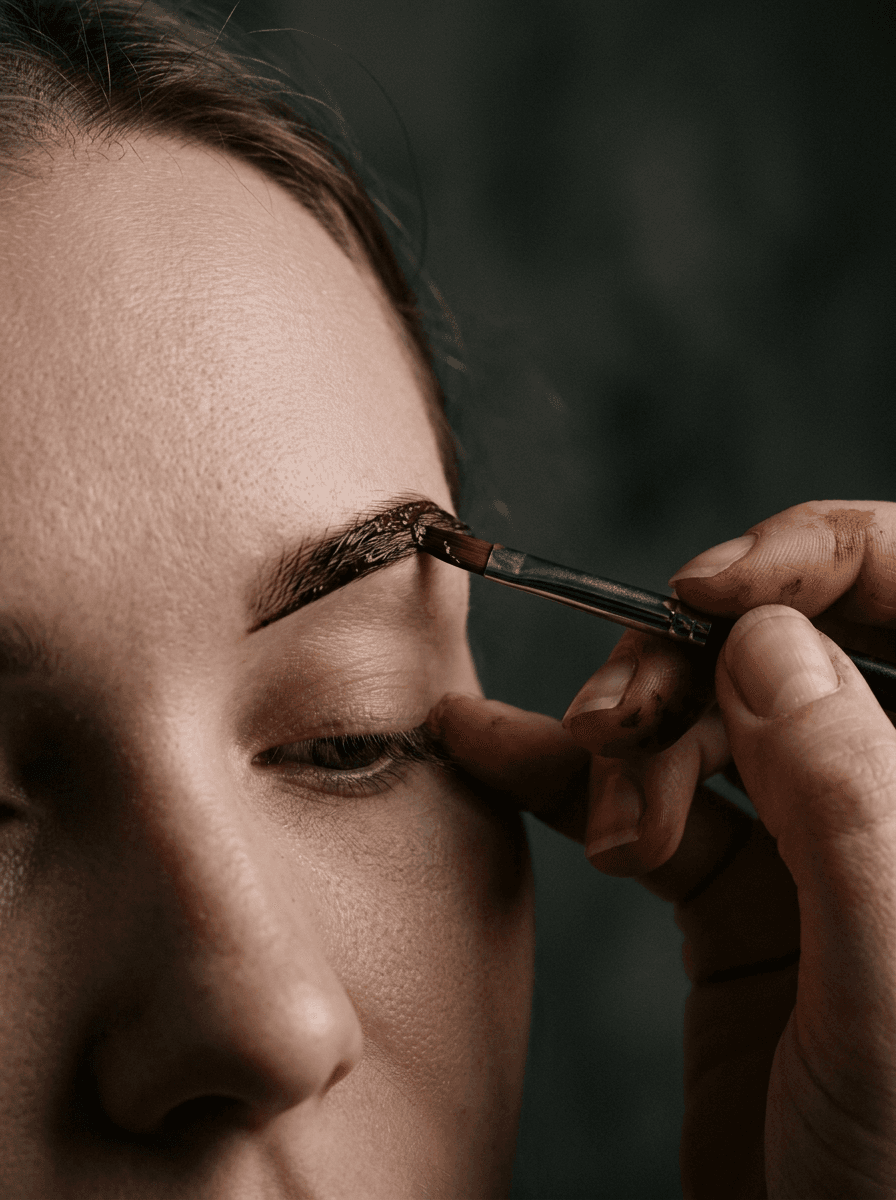 Aplicare henna pe sprâncene