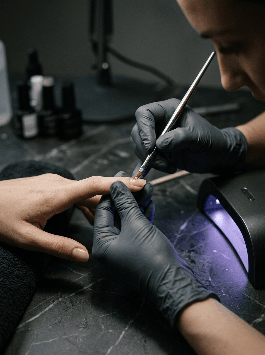 Aplicare gel cu pensula